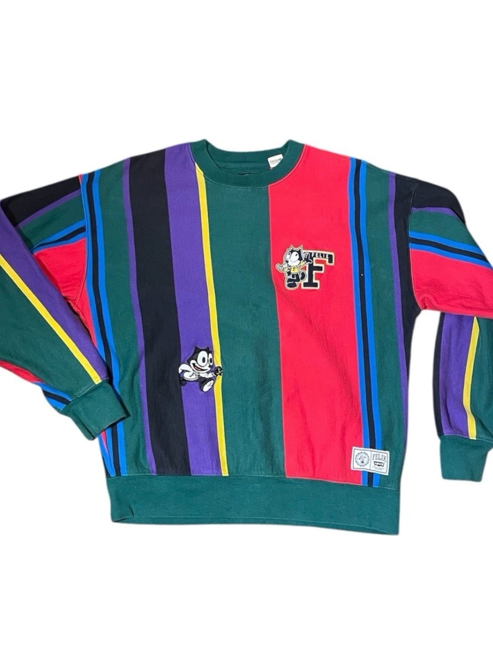 Levi's Multicolor Striped Crewneck Sweater - Green & Red S Felix vintage